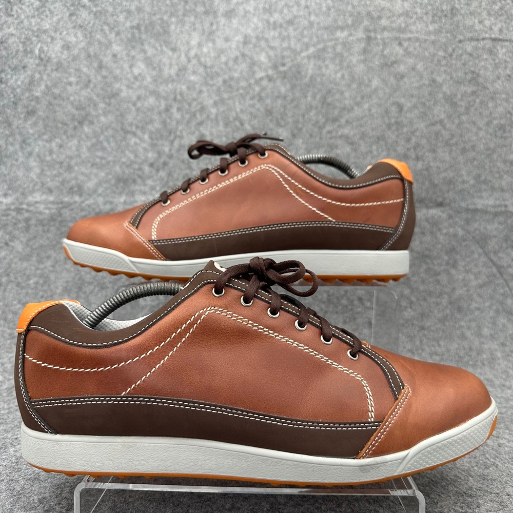 FootJoy Contour Casual Golf Shoes Mens 10.5 M Brown Leather Spikeless Cleats